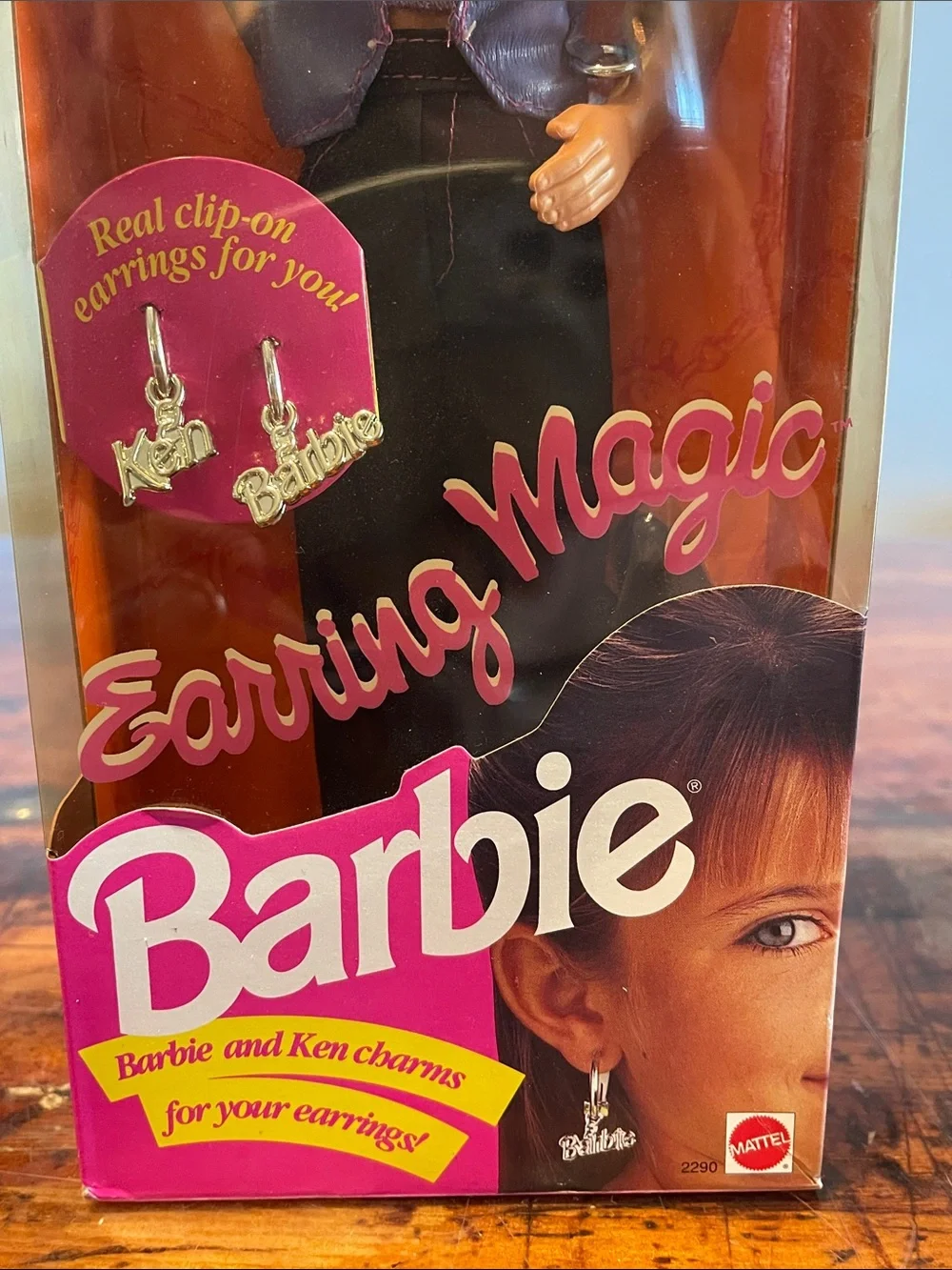 Vintage Earring Magic Ken with Metallic Blue Vest and Black Pants Barbie